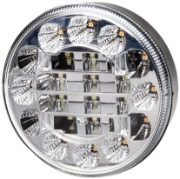 DBG Valueline 120 Series 12/24V Round LED Stop/Tail Light | 122mm | Fly Lead | Clear - [386.100C]
