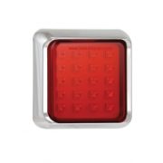 LED Autolamps 100 Series 12/24V Square LED Rear Fog Light | 100mm | Fly Lead | Chrome - [100CFME]