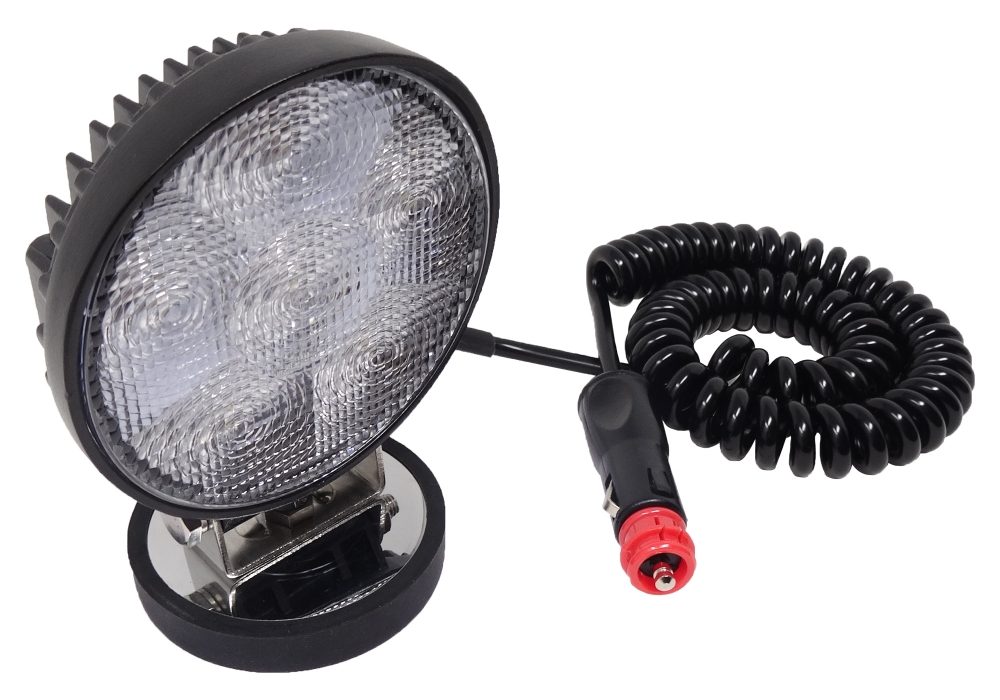DBG Valueline 6-LED Round Work Light w/ Magnet | Flood Beam | 950lm | Fly Lead | Pack of 1 - [711.001M]