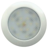 LED Autolamps 7515W24 (76mm) WHITE 15-LED Round Interior Light WHITE Bezel 180lm 24V