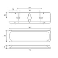 LED Autolamps 3854 12/24V LED Rear Combination Light | 387mm - [3854FWARM] - Line Drawing