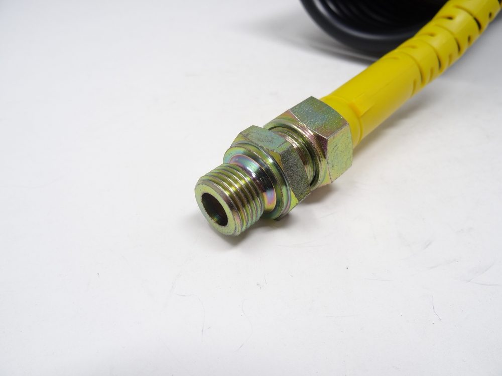 DBG 4.5m (20 Turns) 1/2BSP Male Air Coiled Electrical Cable w/ Yellow Anti-Kink Ends // Renault Volvo