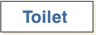 DBG TOILET Sign 360x120mm (Self Adhesive) - Pack of 1