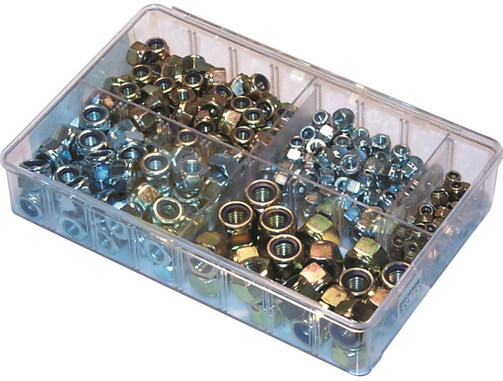 DBG Metric 'P' Type Nylon Insert Locking Nut - Zinc Plated Steel - Assorted Box of 220 - 1023.A0147