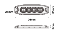 DBG LED Strobe Warning Light | Slim | Amber | 4 LED | R65 - [308.LED4A]