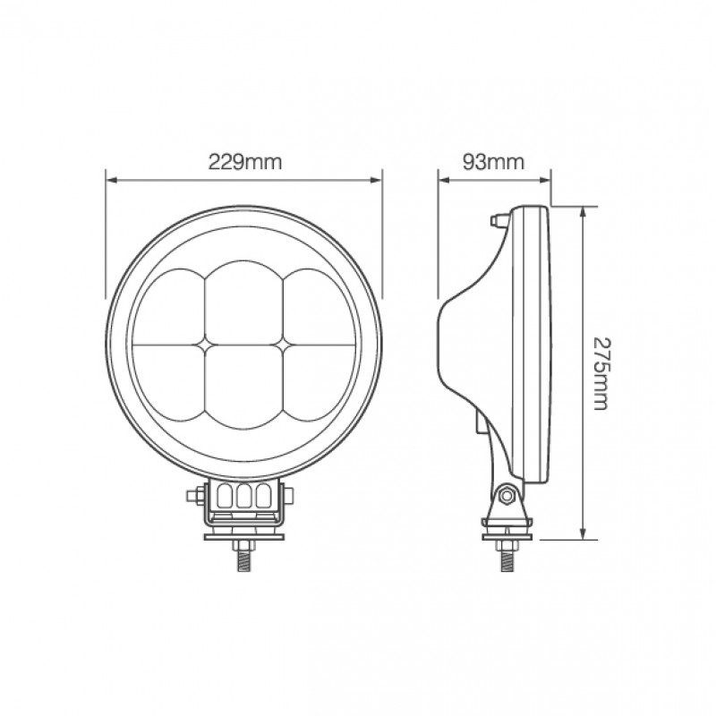 LED Autolamps 9" Round LED Driving Lamp