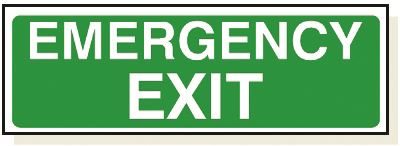 DBG EMERGENCY EXIT Sign 360x120mm (Self Adhesive) - Pack of 1