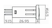 Push-Fit Warning Lights w/ Chrome Bezel | Ø12.5mm Hole | Blue | 12V | Spade Terminal | Pack of 1 - [210.043]