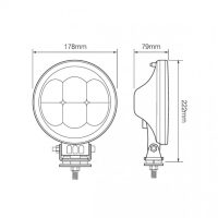 LED Autolamps 7" Round LED Driving Lamp