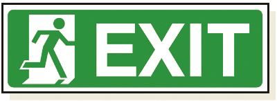 DBG EXIT RUNNING MAN Sign 360x120mm (Foamex) - Pack of 1