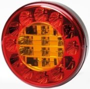 DBG Valueline 120 Series 12/24V Round LED S/T/I Light | 122mm | Fly Lead | Red/Amber - [386.102]