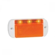 LED Autolamps 44 Series LED Side Marker Light w/ Reflex & White Bezel | Fly Lead [44WAME]