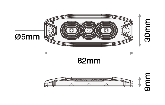 DBG LED Strobe Warning Light | Slim | Amber | 3 LED | R65 - [308.LED3A]