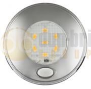 LED Autolamps 79CWR12 (79mm) WHITE 6-LED Round Interior Light with SWITCH CHROME Bezel 70lm 12V
