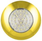 LED Autolamps 7524G (75mm) WHITE 24-LED Round Interior Light GOLD Bezel 75lm 12V