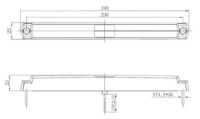 DBG Valueline 248 Series 12/24V Slim-line LED S/T/I Light | 248mm | Fly Lead - [334.201] - Line Drawing