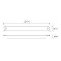 LED Autolamps 235 Series 24V Slim-line LED S/T/I Light | 237mm | Black | Fly Lead - [235BSTI24] - Line Drawing