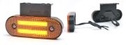WAS W175 LED Side (Amber) Marker Light (Reflex) w/ Bracket | 116mm | Fly Lead - [1223]