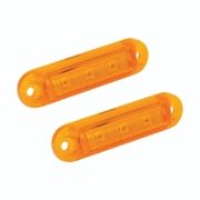 LED Autolamps 16 Series LED Amber Side Marker Light | Fly Lead | 24V [16A24-2] - Pack of 2