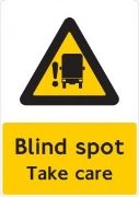 DBG FORS Approved "Blind Spot Take Care" Warning Sign (Aluminium)