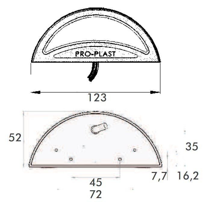 PROPLAST 40-027-504 PRO-REG LED Number Plate Lamp w/ Rear Marker [Fly Lead]