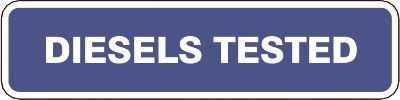 DBG DIESELS TESTED Sign 600x150mm (Foamex) - Pack of 1