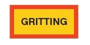 Type 5 Aluminium 'GRITTING' Vehicle Marker Board | R70 | 525x250mm | Pack of 2 - [350.T5G]
