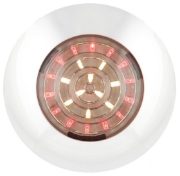 LED Autolamps 7524WR (75mm) WHITE/RED 24-LED Round Interior Light WHITE Bezel 75lm 12V