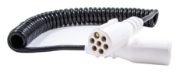 DBG 24V 7-Pin 'S' Type Coiled Trailer Electrical Cable | Plastic Plugs | 3.0m - [1030.913]