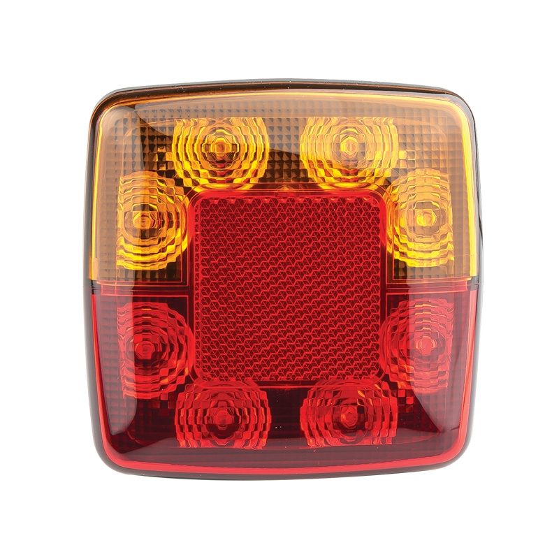 LED Autolamps 98 Series 12V Square LED Rear Combination Light w/ Reflex | 100mm | S/T/I | Pack of 2 - [98BAR2] - 3