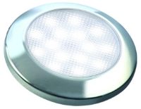 LED Autolamps 7515C24 (76mm) WHITE 15-LED Round Interior Light CHROME Bezel 180lm 24V