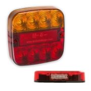 LED Autolamps 99 Series 12V Square LED Rear Combination Light w/ Reflex | 107mm | Number Plate - [99ARL]