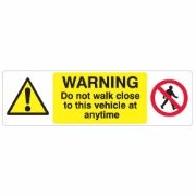 DBG WARNING PEDESTRIANS Sign 100x380mm (Self Adhesive) - Pack of 1