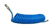 DBG 5m (22 Turns) 1/2" BSP Blue Air Coiled Electrical Cable w/ Protection Spring