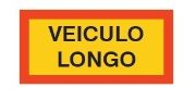 Type 5 Aluminium 'VEICULO LONGO' Vehicle Marker Board | R70 | 525x250mm | Pack of 2 - [350.T5VL]