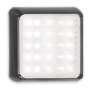LED Autolamps 125 Series 12/24V Square LED Reverse Light | 125mm | Fly Lead | Black - [125WME]