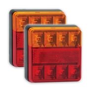 LED Autolamps 101 Series 12V Square LED Rear Combination Lights w/ Reflex | 100mm