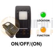 Carling 273.314 V-SERIES CONTURA II Rocker Switch 12V ON/OFF/(ON) SP 2xLED GREEN/AMBER with SQUARE Lens + BAR