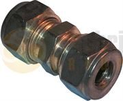 DBG 3/16" Straight Brass Tube Coupling - Pack of 10 - 1020.615227/10