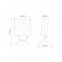 LED Autolamps 10015 Square Mag Mount 9-LED 1210lm Work Flood Light (Cigarette Plug) 12/24V - 10015BMPMM
