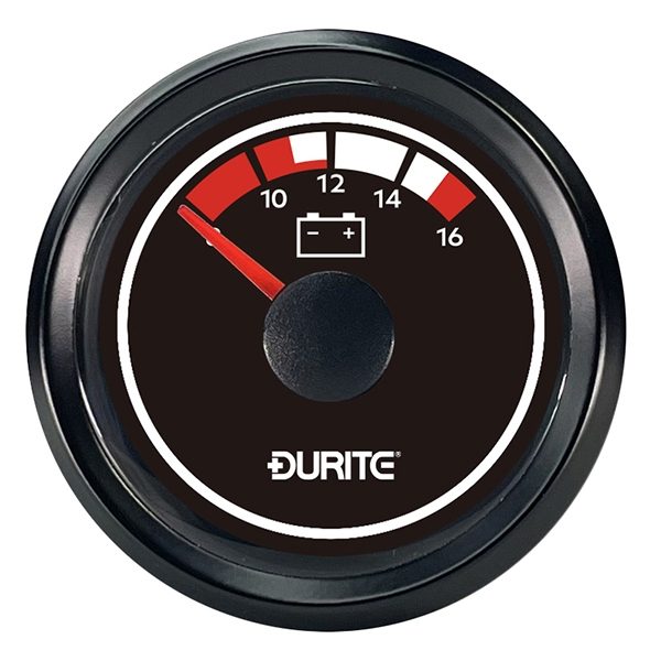 Durite 0-525-42 12/24V Battery Condition Voltmeter Marine (90° Sweep Dial)
