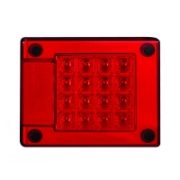 LED Autolamps 460 Series 12/24V Square LED Stop/Tail Light w/ Reflex | 150mm | Fly Lead - [460RMB]