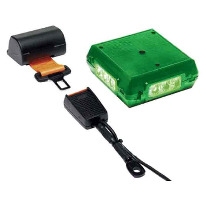 Amber Valley AVSBW1LEDG Fixed Buckle Two Point Retracting Seatbelt with Greeneyes Beacon 12/24V