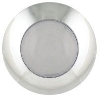 LED Autolamps 7524Opaque (75mm) OPAQUE WHITE 24-LED Round Interior Light CHROME Bezel 75lm 12V