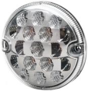 DBG Valueline 95 Series 12/24V Round LED Stop/Tail Light | 95mm | Clear | Fly Lead - [386.000C]