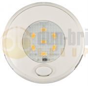 LED Autolamps 79WWR24 (79mm) WHITE 7-LED Round Interior Light with SWITCH WHITE Bezel 82lm 24V