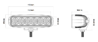 DBG 6-LED Slim Work Light | Flood Beam | 2400lm | Fly Lead | Pack of 1 - [711.037]