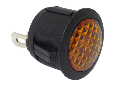 Push-Fit LED Warning Lights | Ø20mm Hole | Amber | 12V | Spade Terminal | Pack of 1 - [210.070]