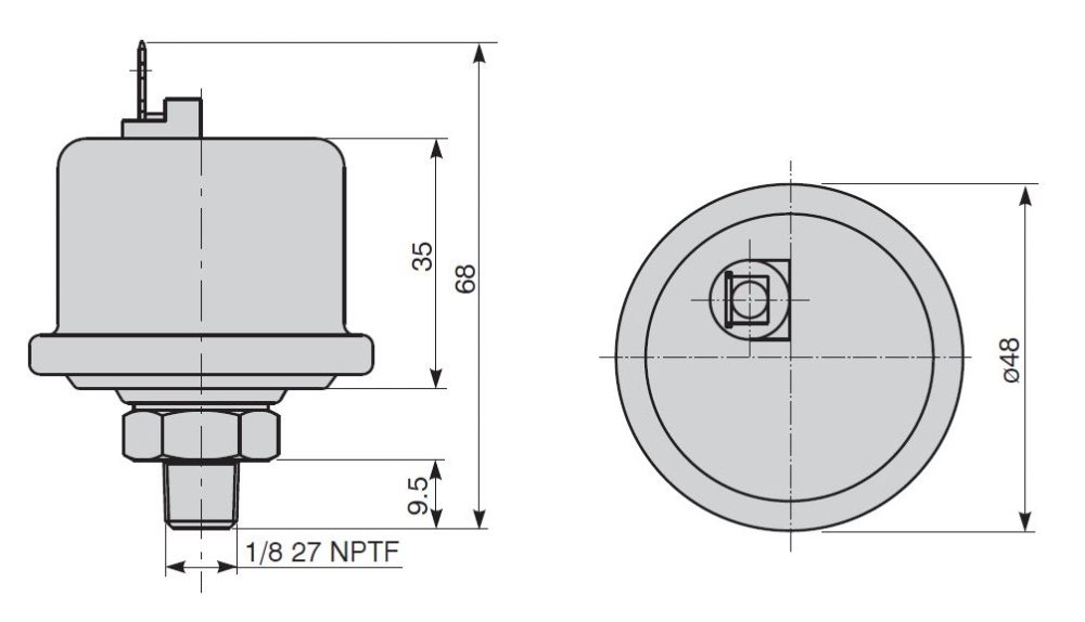 COBO 2M02E004.01 1/8 27 NPTF Oil Pressure Sensor 12/24V