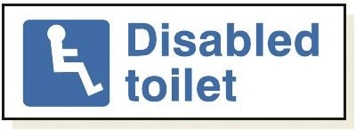DBG DISABLED TOILET Sign 360x120mm (Self Adhesive) - Pack of 1
